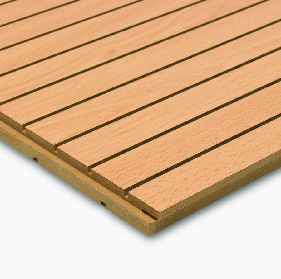 Sound Control Grooved MDF Material Wooden Timber Veneer Acoustic Panel